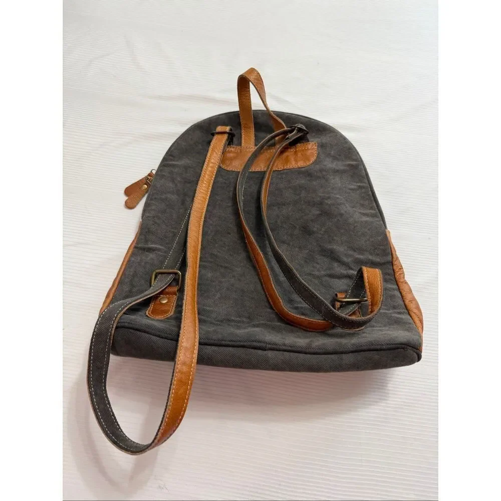 Myra Bag Hair On Cowhide Leather Western Southwest Boho Star Backpack Canvas
